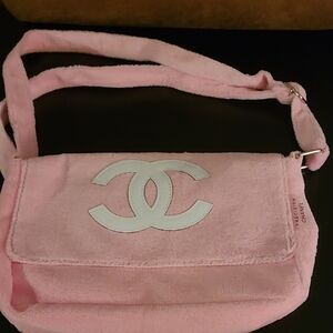 Chanel Light Pink Shoulder Bag with White Logo - Gift With Purchase